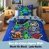 Minecraft Bettwäsche 135x200 80x80cm 2-tlg. Set Slurp Blau Produktbild-Vorschau 3