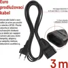 Dvoužilový pohyblivý přívod 3 m / 1 zásuvka / černý / PVC / 0,75 mm2 Náhled obrázku produktu