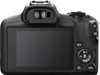 The back view of a black digital camera. Voir les images du produit
