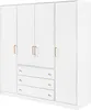 A white wardrobe with gold handles against a white background. Podgląd zdjęcia produktu