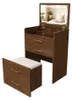 3-in-1 Schminktisch mit offenem Spiegel Glasplatte Walnut Produktbild-Vorschau 14