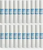 A grid of white sediment water filter cartridges, each with a blue label. Produktbild-Vorschau
