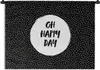 MuchoWow® Wandteppich Wandbehang Zitate - Text - Oh happy Produktbild-Vorschau 1