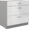 Küchen Unterschrank 80 Bianca Weiss Hochglanz + Grau Produktbild-Vorschau 1