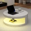 Merax LED tavolino rotondo 70×70 cm, piano rotante, Anteprima dell’immagine prodotto 4