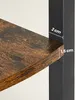 A close-up view of a shelf on a black metal frame, with dimensions indicated by white lines and text. Náhled obrázku produktu