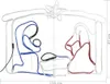 A wireframe nativity scene with LED lights. Náhled obrázku produktu