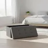 Lavička Relaxdays, úložný priestor, látka, skladateľná, Náhľad obrázku produktu 3