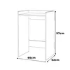 A line drawing of a cabinet with dimensions indicated. Voir les images du produit