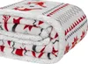 A folded blanket with a Christmas-themed pattern. Produktbild-Vorschau