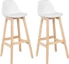 WOLTU Barhocker aus Kunststoff Kunstleder Holz mit Lehne, Produktbild-Vorschau 1
