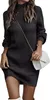 ASKSA Damen Strickkleid Rollkragen Pullikleid Elegant Produktbild-Vorschau 1