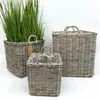 Panier en rotin lot de 3 Kubu gris avec poignées et film – Voir les images du produit 1