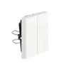 A white double light switch cover with metal mounting brackets visible on the side. Produktbild-Vorschau