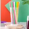 100 Stück Jumbo-Smoothie-Strohhalme aus Kunststoff, bunter Produktbild-Vorschau 3