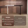 A split image showing two standing desks, one white and one black, with feature callouts below. Anteprima dell’immagine prodotto