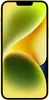 A yellow iPhone 14 with a colorful wallpaper. Produktbild-Vorschau