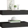 vidaXL Wandregale mit Schubladen 2 Stk. Schwarz 60x23,5x10 Produktbild-Vorschau 3