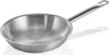 A stainless steel frying pan is shown from a slightly elevated side angle against a white background. Produktbild-Vorschau