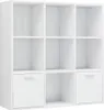 vidaXL Regál na knihy s vysokým leskom biely 98x30x98 cm Náhľad obrázku produktu 1