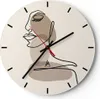 Wanduhr - Rund - Glasuhr - Zeichnung einzeilig Frau - Produktbild-Vorschau 1