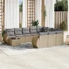 vidaXL 11-tlg. Garten-Sofagarnitur mit Kissen Beige Poly Produktbild-Vorschau 2