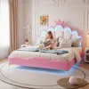 Lit rembourré ProximaX de couleur rose, dimensions 140 × Voir les images du produit 2