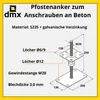 GRUNDLINE Stützenfuß Pfostenträger höhenverstelbar Gewinde Produktbild-Vorschau 2