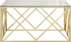 vidaXL Couchtisch Golden Edelstahl und Hartglas Produktbild-Vorschau 3