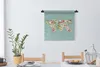 MuchoWow® Wandteppich Wandbehang Karte - Welt - Rosen - Produktbild-Vorschau 2