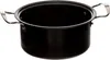 A black cooking pot with silver handles against a white background. Podgląd zdjęcia produktu