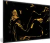 MuchoWow® Gerahmtes Poster Muster - Gold - Schwarz 90x60 cm Produktbild-Vorschau 1