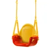 A baby swing seat with yellow ropes and yellow and red plastic. Voir les images du produit