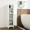 A white bathroom cabinet with its door open, next to a bathtub. Náhľad obrázku produktu