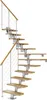 Pertura Mittelholmtreppe Chiron Eiche Leimholz Perlgrau 1/4 Produktbild-Vorschau 1