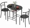 HOMCOM 3-delige eethoek: eettafel met 2 stoelen en een Productafbeelding-voorbeeld 1