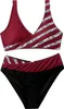 ASKSA Dámské plavky Push Up Two Piece Stripe High Waist Náhled obrázku produktu 2