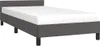 A gray bed frame with a white mattress is shown against a white background. Náhled obrázku produktu