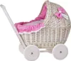Lili Puppenwagen aus Weide mit Besatz in Pink 48X28 H26/47 Produktbild-Vorschau 3