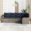 vidaXL Tuinset met loungebank, grijs, van polyrotan Productafbeelding-voorbeeld 3