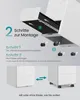 Diagram showing assembly steps for a white drawer cabinet. Produktbild-Vorschau