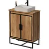 Meuble sous-lavabo de salle de bains, 2 portes, style loft, Voir les images du produit 1