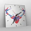 Wanduhr - Quadrat - Glasuhr - Abstraktion Hörner - 30x30cm Produktbild-Vorschau 4