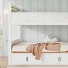 Dvoupatrová postel Merax 90x200 cm se schodištěm s úložným Náhled obrázku produktu 9