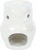 A white ceramic owl-shaped oil burner is shown against a white background. Voir les images du produit