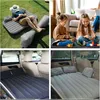 Collage of images showing an inflatable car mattress in different settings: outdoors, indoors with children playing, and inside a car. Produktbild-Vorschau