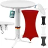 CASARIA Stehtisch Weiß 80cm inkl. Husse Bordeaux-Rot Produktbild-Vorschau 1