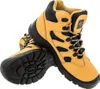 A pair of yellow and black work boots are shown against a white background. Voir les images du produit
