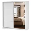 Armoire à portes coulissantes Armoire 203cm blanc/blanc mat Voir les images du produit 2