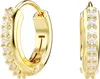 Swarovski Creolen Damen Matrix Swarovski® Zirkonia Gold-Ton Produktbild-Vorschau 7